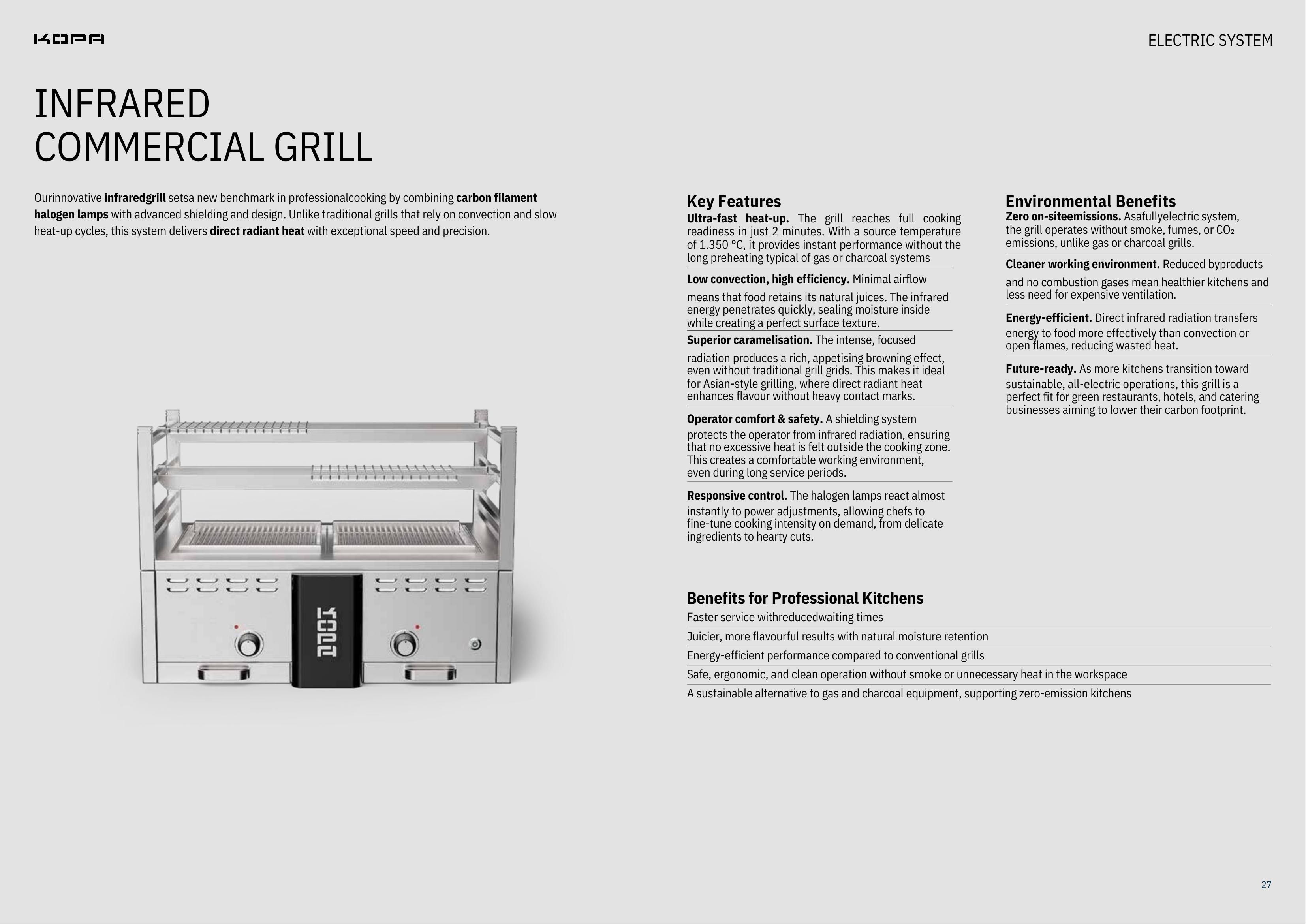 KOPA - Infrarot Grillgerät für professionelle Gastronomie Einsätze